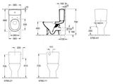 Villeroy &amp; Boch O.novo - WC kombi misa, zadný odpad, DirectFlush, alpská biela