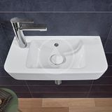 Villeroy &amp; Boch O.novo - Umývadielko Compact 50x25 cm, s prepadom, 1 otvor na batériu vľavo, CeramicPlus, alpská biela