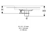 Geberit Setaplano - Odtoková súprava na sprchové vaničky, so 6 nožičkami, bez sifónu, inštalácia cez podlahu