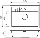 Novaservis Drezy - Granitový drez 58x48 cm, grafit