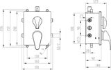 Novaservis Metalia 55 - Batéria pod omietku na 3 spotrebiče s telesom, chróm