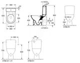 Villeroy &amp; Boch O.novo - WC kombi misa Compact, zadný odpad, DirectFlush, alpská biela