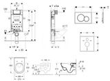 Geberit Kombifix - Modul na závesné WC s tlačidlom Sigma01, alpská biela + Villeroy Boch - WC a doska, DirectFlush, SoftClose, CeramicPlus