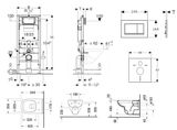 Geberit Duofix - Modul na závesné WC s tlačidlom Sigma30, biela/lesklý chróm + Duravit ME by Starck - WC a doska, Rimless, SoftClose