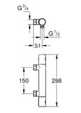 Grohe Grohtherm 800 Cosmopolitan - Termostatická sprchová batéria, chróm