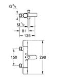 Grohe Grohtherm 800 Cosmopolitan - Termostatická vaňová batéria, chróm