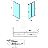 Polysan Easy Line - Sprchové dvere zasúvacie 120 cm sklo Brick
