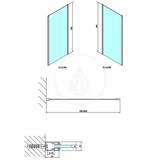 Polysan Easy Line - Bočná sprchová stena 80 cm, sklo Brick