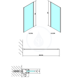 Polysan Easy Line - Bočná sprchová stena 90 cm, sklo Brick