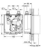 Grohe Montážne telesá - Zabudovateľné teleso na elektronickú umývadlovú batériu