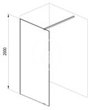 Ravak Walk-In - Sprchová stena Walk-in Wall 130, 130x200 cm, čierna/číre sklo