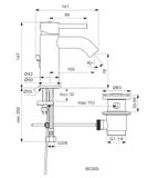 Ideal Standard CeraLine - Umývadlová batéria s výpustom, matná čierna