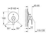 Grohe Lineare - Vaňová batéria pod omietku, supersteel