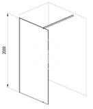 Ravak Walk-In - Sprchová stena Walk-in Wall 160, 160x200 cm, čierna/číre sklo