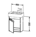 Duravit Ketho - Umývadlová skrinka, 55x45x23 cm, 1 dvierka, pánty vľavo, lesklá biela