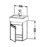 Duravit Ketho - Umývadlová skrinka, 55x40x32 cm, 1 dvierka, pánty vľavo, lesklá biela