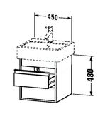 Duravit Ketho - Umývadlová skrinka 48x45x44 cm, 2 zásuvky, lesklá biela