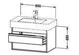 Duravit Ketho - Umývadlová skrinka 48x80x46 cm, 2 zásuvky, lesklá biela