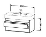 Duravit Ketho - Umývadlová skrinka 48x100x46 cm, 2 zásuvky, lesklá biela