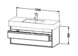 Duravit Ketho - Umývadlová skrinka 48x120x46 cm, 2 zásuvky, lesklá biela