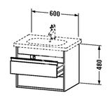Duravit Ketho - Umývadlová skrinka 48x60x46 cm, 2 zásuvky, lesklá biela