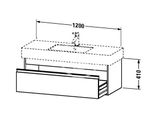 Duravit Ketho - Umývadlová skrinka 41x120x46 cm, 1 zásuvka, lesklá biela