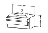 Duravit Ketho - Umývadlová skrinka 50x100x55 cm, 2 zásuvky, lesklá biela