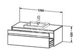 Duravit Ketho - Umývadlová skrinka 43x120x55 cm, 1 zásuvka, lesklá biela