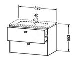 Duravit Brioso - Umývadlová skrinka 55x82x48 cm, 2 zásuvky, lesklá biela