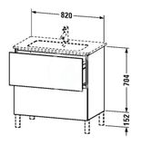 Duravit L-Cube - Umývadlová skrinka 86x82x48 cm, 2 zásuvky, lesklá biela