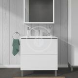 Duravit L-Cube - Umývadlová skrinka 86x82x48 cm, 2 zásuvky, lesklá biela