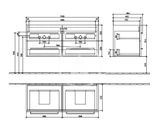 Villeroy &amp; Boch Avento - Umývadlová skrinka, 118x51x45 cm, 4 zásuvky, Crystal Grey