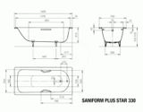 Kaldewei Advantage - Vaňa Saniform Plus Star 330, 140x70 cm, s otvormi na držadlá, antislip, Perl-Effekt, biela