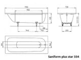 Kaldewei Advantage - Vaňa Saniform Plus Star 334, 170x73 cm, s otvormi na držadlá, biela