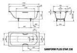 Kaldewei Advantage - Vaňa Saniform Star 338, 175x75 cm, s otvormi na držadlá, Perl-Effekt, biela