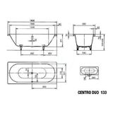 Kaldewei Avantgarde - Vaňa Centro Duo 133, 180x80 cm, otvory pre držadlo, biela