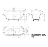 Kaldewei Ambiente - Vaňa Classic Duo Oval 113, 170x75 cm, s otvormi pre držadlo, Perl-Effekt, biela