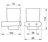 Keuco Elegance - Pohárik na kefky a pastu s držiakom, matné sklo/chróm