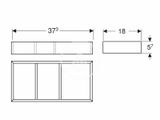 Geberit VariForm - Organizér do zásuvky, 18x6x37 cm, tmavosivá