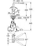 Grohe Minta - Drezová batéria s výsuvnou spŕškou, chróm