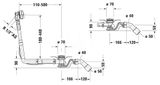 Duravit Príslušenstvo - Vaňová odtoková a prepadová súprava s napúšťaním, bovden, chróm