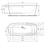 Ideal Standard Dea - Voľne stojaca vaňa, 170x75 cm, matná biela/matná čierna