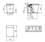 Ideal Standard Blend - Stojace WC, Aquablade, biela