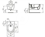 Ideal Standard Blend - Závesný bidet, 355x540 mm, s prepadom, otvor na batériu, biela