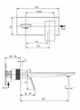 Ideal Standard Conca Tap - Umývadlová batéria pod omietku, výtok 22 cm, chróm