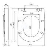 Aqualine Riga - WC doska, duroplast, SoftClose, biela