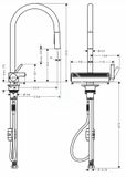 Hansgrohe M81 - Drezová batéria Aquno Select 170, s výsuvnou spŕškou a plochým sprchovým prúdom, matná čierna