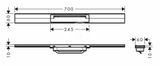 Hansgrohe RainDrain Flex - Lineárny sprchový žľab s roštom 700 z nehrdzavejúcej ocele, do priestoru, skrátiteľný, kefovaná nerezová