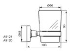 Ideal Standard IOM - Pohárik na zubné kefky a pastu s držiakom, čierna/satinované sklo