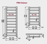 PMH Galeon Kúpeľňový radiátor G4 600×1280 (farba podľa výberu)